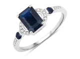 Quintessence Rings Blue Sapphire and Diamond Ring in 14K Gold