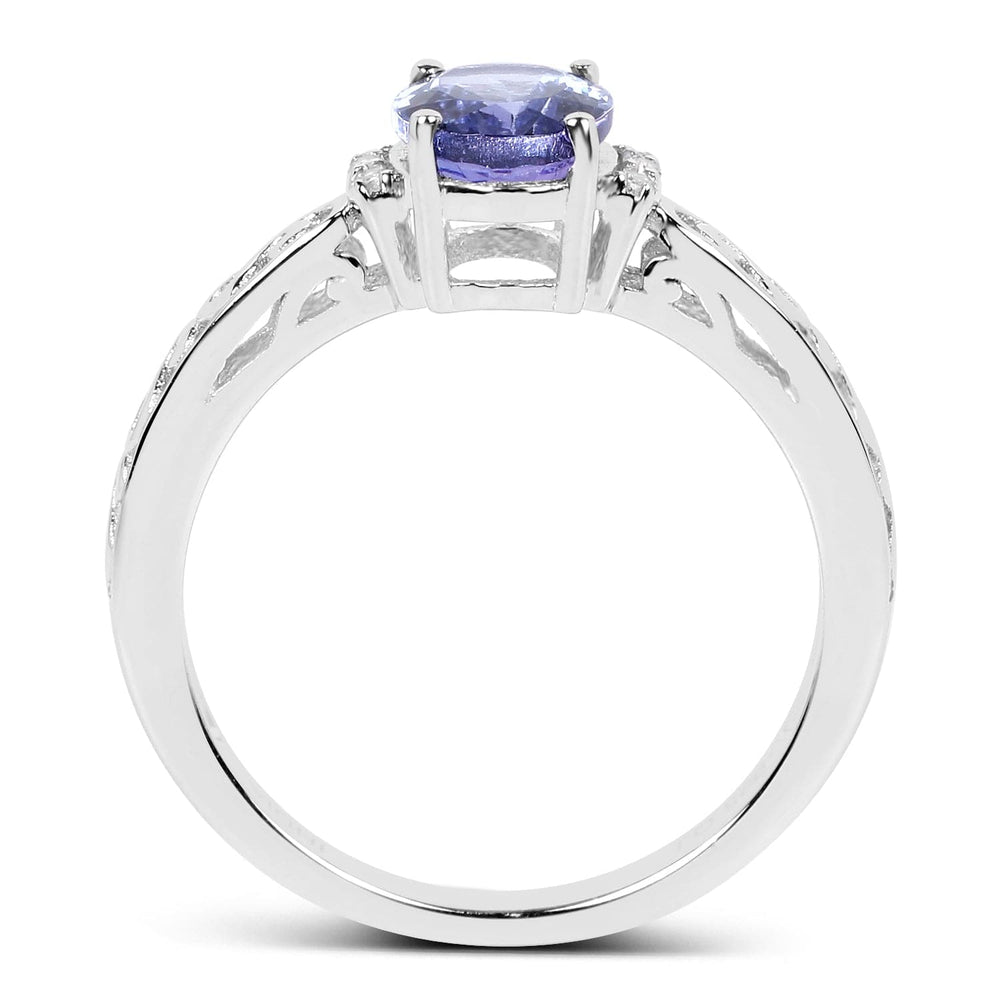 Quintessence Sterling silver Ring 1.15ct Tanzanite Solitaire Ring in Sterling SIlver Geniune Gemstone