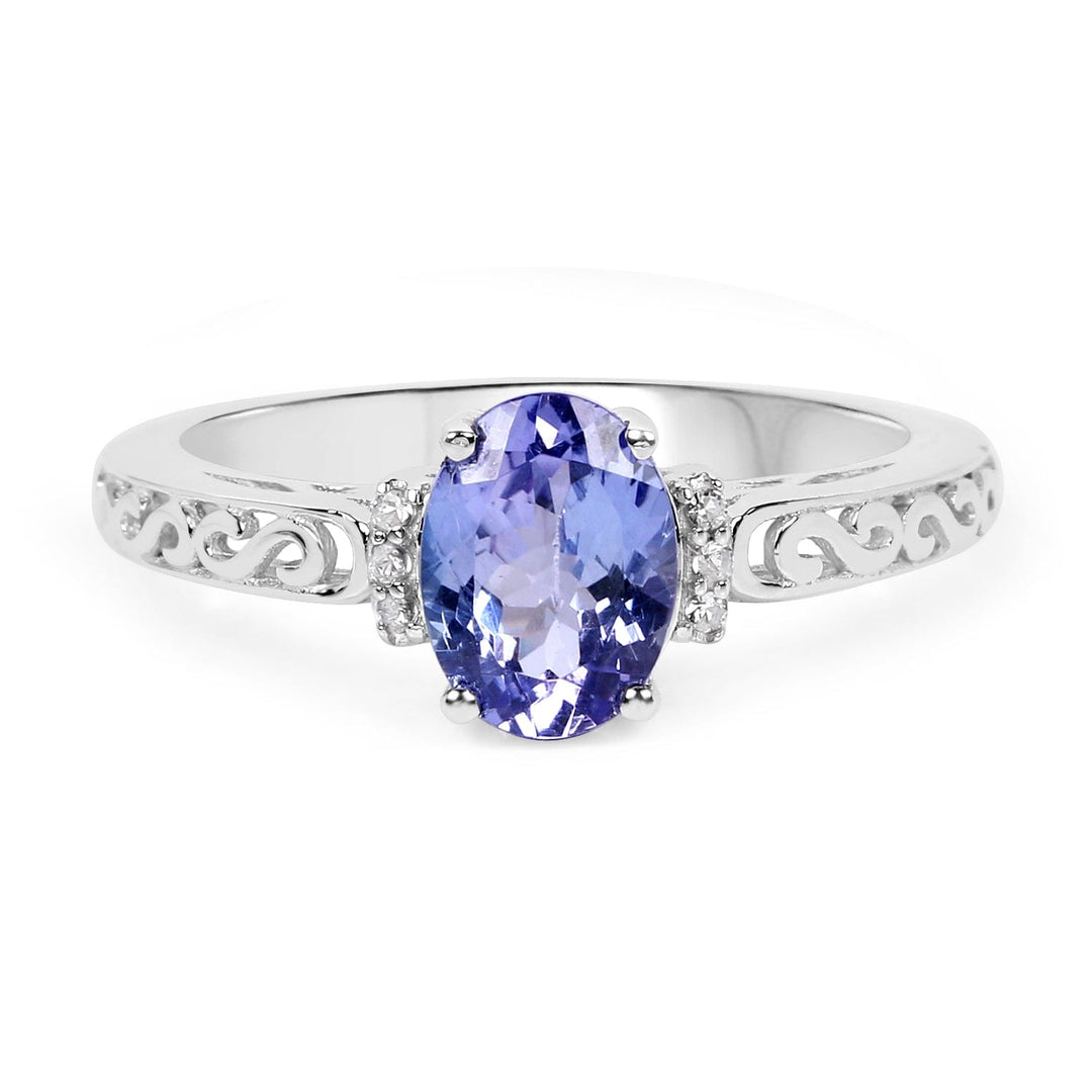 Quintessence Sterling silver Ring 1.15ct Tanzanite Solitaire Ring in Sterling SIlver Geniune Gemstone