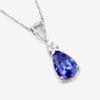 Quintessence Tanzanite Teardrop and White Diamond 14K Gold Pendant 1.64 ctw