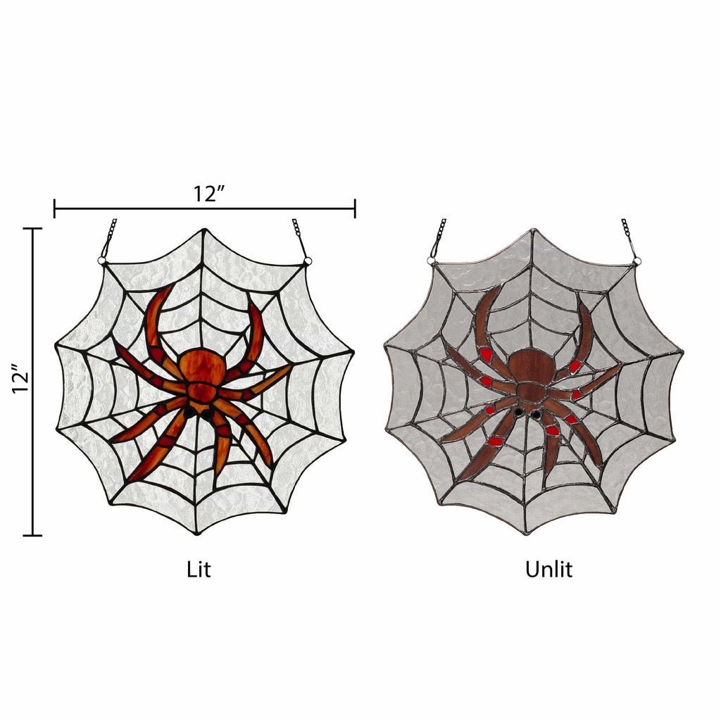 Halloween Spider Web Stained Glass Window Panel – The Pink Pigs