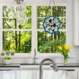 River of Goods River of Goods - 12"H Ladybugs Round Stained Glass Window Panel