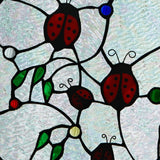 River of Goods River of Goods - 12"H Ladybugs Round Stained Glass Window Panel