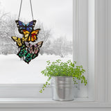 River of Goods River of Goods - 13.25"H Butterfly Cluster Stained Glass Window Panel