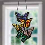 River of Goods River of Goods - 13.25"H Butterfly Cluster Stained Glass Window Panel