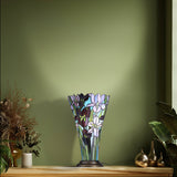 River of Goods River of Goods - 13.5"H Tiffany-Style Floral Vase Stained Glass Table Lamp
