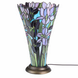 River of Goods River of Goods - 13.5"H Tiffany-Style Floral Vase Stained Glass Table Lamp