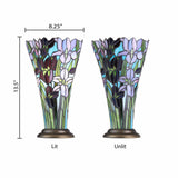 River of Goods River of Goods - 13.5"H Tiffany-Style Floral Vase Stained Glass Table Lamp