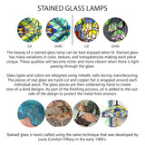 River of Goods River of Goods - 13.5"H Tiffany-Style Floral Vase Stained Glass Table Lamp
