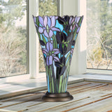 River of Goods River of Goods - 13.5"H Tiffany-Style Floral Vase Stained Glass Table Lamp