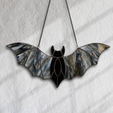 River of Goods River of Goods - 16"W Halloween Black Bat Stained Glass Window Panel