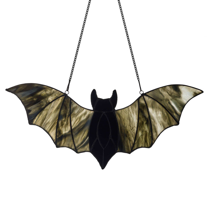 River of Goods River of Goods - 16"W Halloween Black Bat Stained Glass Window Panel
