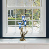 River of Goods River of Goods - 21"H Blue Mercury Glass 3 Lily Uplight Table Lamp