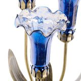 River of Goods River of Goods - 21"H Blue Mercury Glass 3 Lily Uplight Table Lamp