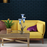 River of Goods River of Goods - 21"H Blue Mercury Glass 3 Lily Uplight Table Lamp