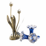 River of Goods River of Goods - 21"H Blue Mercury Glass 3 Lily Uplight Table Lamp