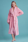 robesnmore M robesnmore - Women Plush Shawl Collar Robe Pink