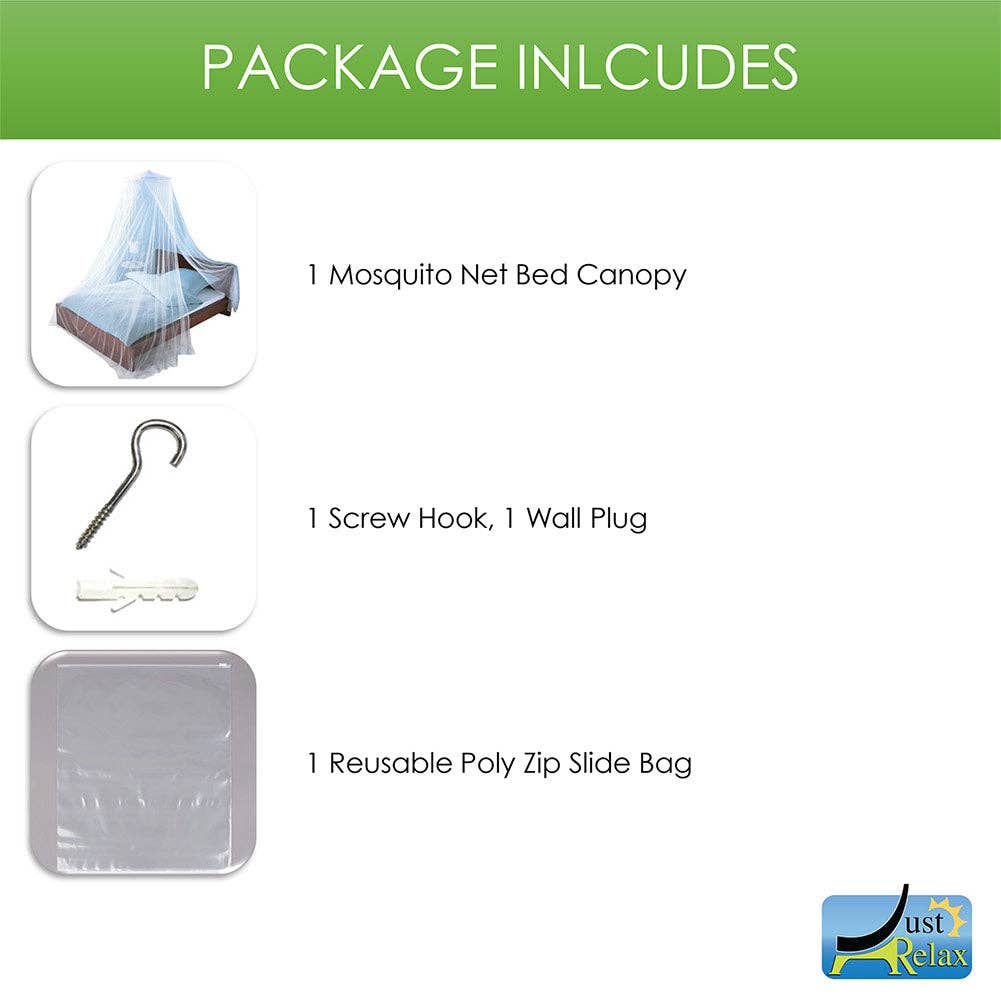 ShopBobbys ShopBobbys - Just Relax Elegant Mosquito Net Bed Canopy Set, Beige, Queen-King