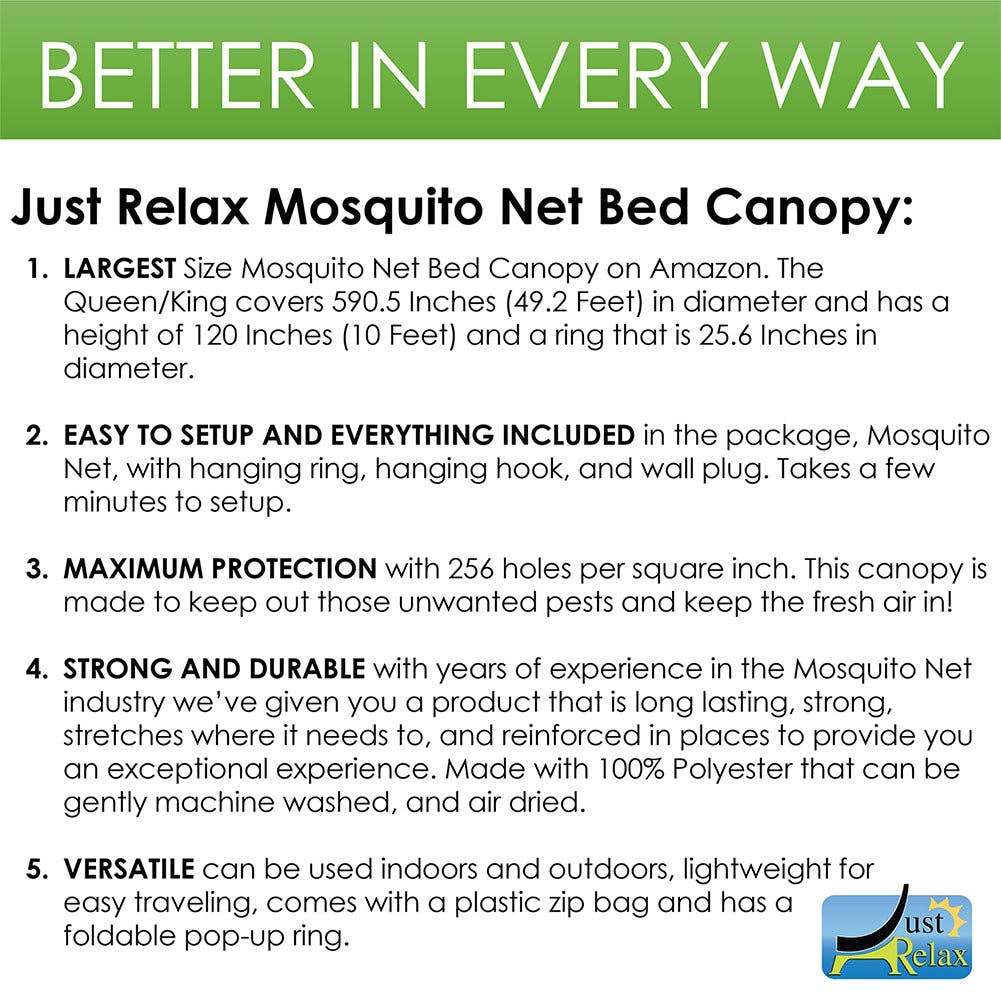 ShopBobbys ShopBobbys - Just Relax Elegant Mosquito Net Bed Canopy Set, Beige, Queen-King