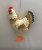 Hand Made Felt Hen Ornament from Kyrgyzstan Helps Local Artisans & Rescued Animals!