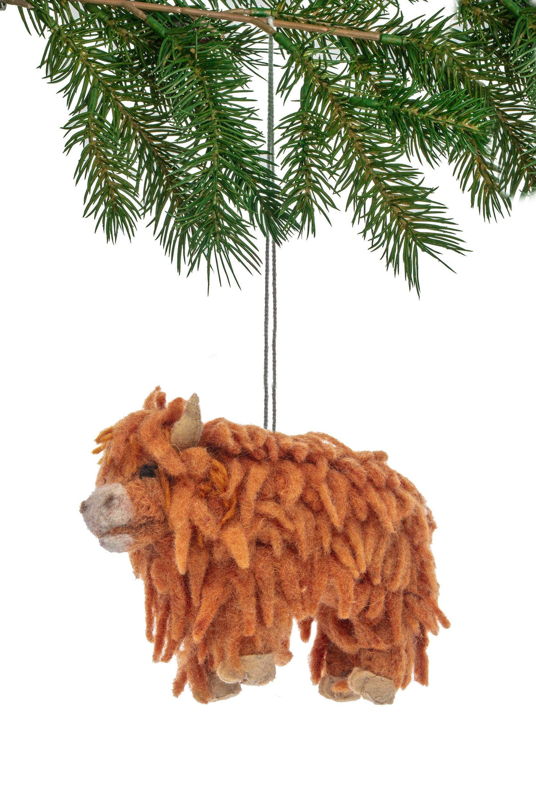 Silk Road Bazaar Silk Road Bazaar - Highland Cow Ornament