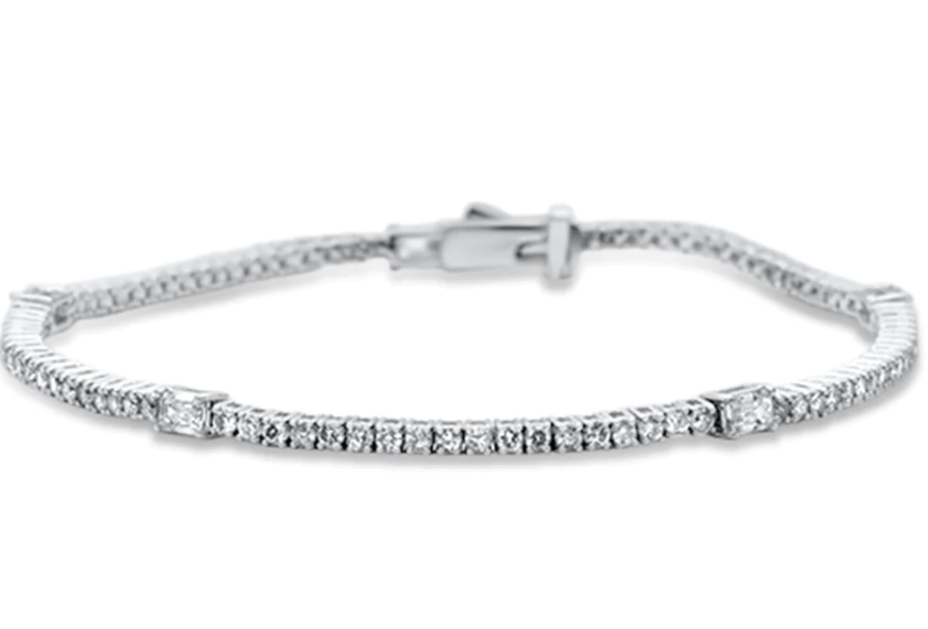 Sonara Diamond and Gemstone Tennis Bracelet Diamond Genuine Diamond and Gemstone Tennis Bracelet-Sapphire, Emerald, Ruby