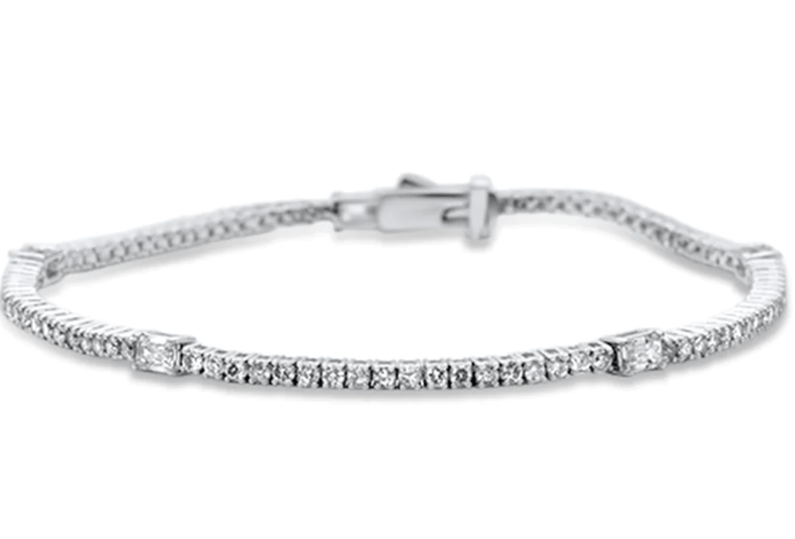Sonara Diamond and Gemstone Tennis Bracelet Diamond Genuine Diamond and Gemstone Tennis Bracelet-Sapphire, Emerald, Ruby