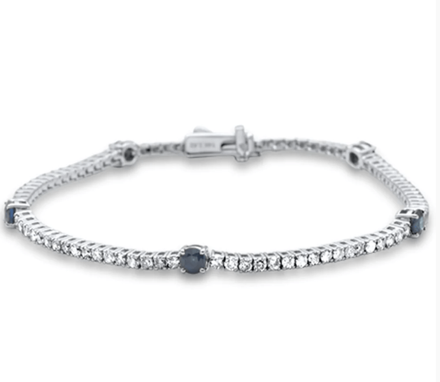 Sonara Diamond and Gemstone Tennis Bracelet Sapphire Genuine Diamond and Gemstone Tennis Bracelet-Sapphire, Emerald, Ruby