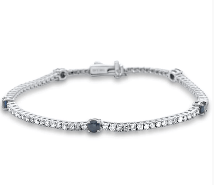 Sonara Diamond and Gemstone Tennis Bracelet Sapphire Genuine Diamond and Gemstone Tennis Bracelet-Sapphire, Emerald, Ruby