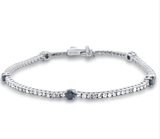 Genuine Diamond and Gemstone Tennis Bracelet-Sapphire, Emerald, Ruby