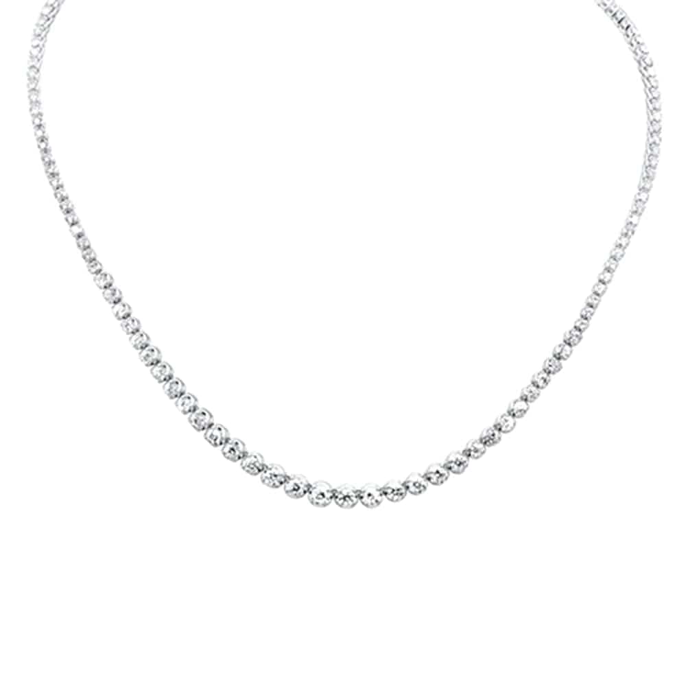 Sonara Diamond Necklace 14K White Gold Graduated Natural Diamond Tennis Necklaces 14K Gold BEST BUY!