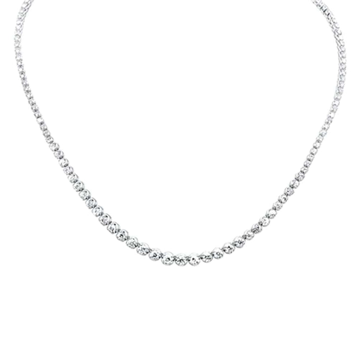 Sonara Diamond Necklace 14K White Gold Graduated Natural Diamond Tennis Necklaces 14K Gold BEST BUY!