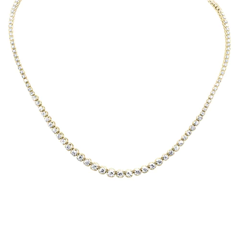 Sonara Diamond Necklace 14K Yellow Gold Graduated Natural Diamond Tennis Necklaces 14K Gold BEST BUY!