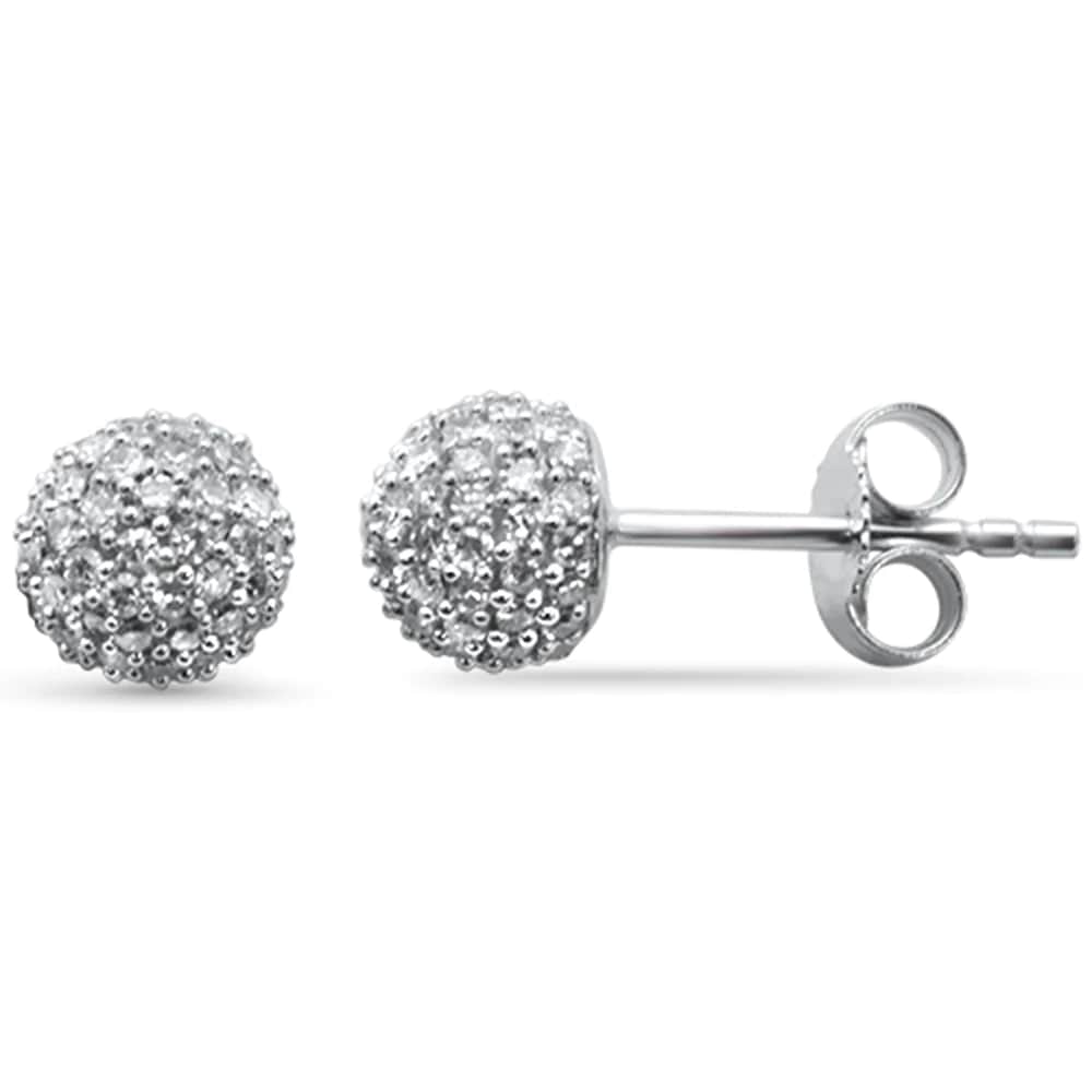 Sonara Earrings 14K White Gold Diamond Disco Ball Style Earrings .55ct G SI