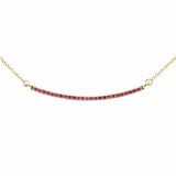 .18ct G SI 14K Yellow Gold Natural Ruby Gemstone Bar Pendant Necklace 18