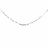 Sonara necklaces White .06ct G SI 14K Yellow Gold Diamond Paper Clip Pendant Necklace 18" Long