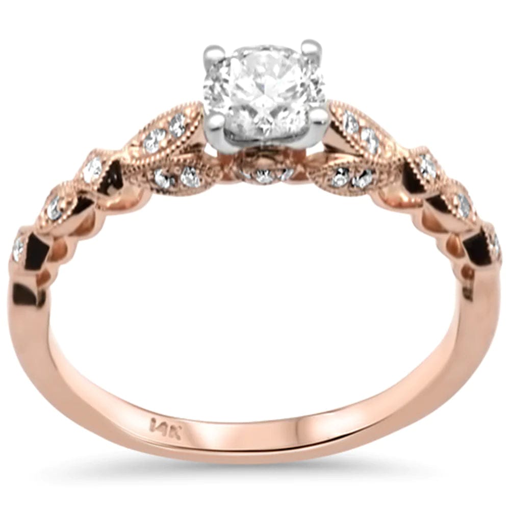 Sonara Rings .62ct 14K Rose Gold Diamond Engagement Ring Size 6.5 G SI Natural Diamonds