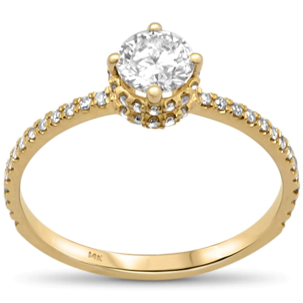 Sonara Rings .74ct G SI 14K Yellow Gold Diamond Round Shape Center Stone Engagement Ring Size 6.5