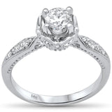 .77ct G SI 14K White Gold Diamond Round Shape Center Stone Millgrain Engagement Ring Size 6.5