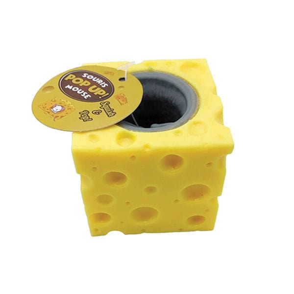 Squeeze Pop Out Mouse in Cheese Cube Fun Toy