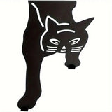 Black Cat Over the Door Hooks Hanger Metal