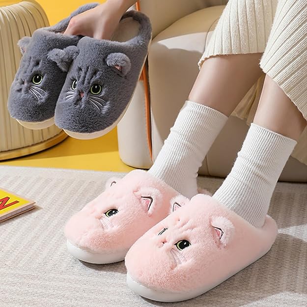 temu Slippers Plush Cat Slippers Super Soft & Comfortable