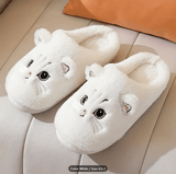 temu Slippers White / 5.5 Plush Cat Slippers Super Soft & Comfortable