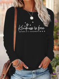 temu tshirt XL Kindness is Free Sprinkle it Everywhere Long Sleeve T Shirt