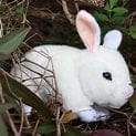 Realistic Plush Bunnies: Black and White Dutch or White Rabbit Size 23cm.