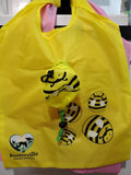 The Pink Pigs, Animal Lover's Boutique Shopping Totes Bee - Yellow Reusable Waterproof Shopping Bags Pig Cow Honeybee Ladybug