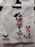 The Pink Pigs, Animal Lover's Boutique Shopping Totes Cow - White Reusable Waterproof Shopping Bags Pig Cow Honeybee Ladybug