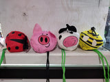 The Pink Pigs, Animal Lover's Boutique Shopping Totes Reusable Waterproof Shopping Bags Pig Cow Honeybee Ladybug