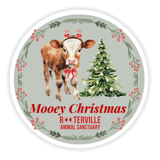 The Pink Pigs Baby Cow Mooey Christmas Animal Ornament Stickers