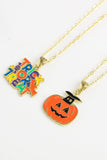 The Pink Pigs Pumpkin Trick or Treat Halloween Fashion Necklace Sets